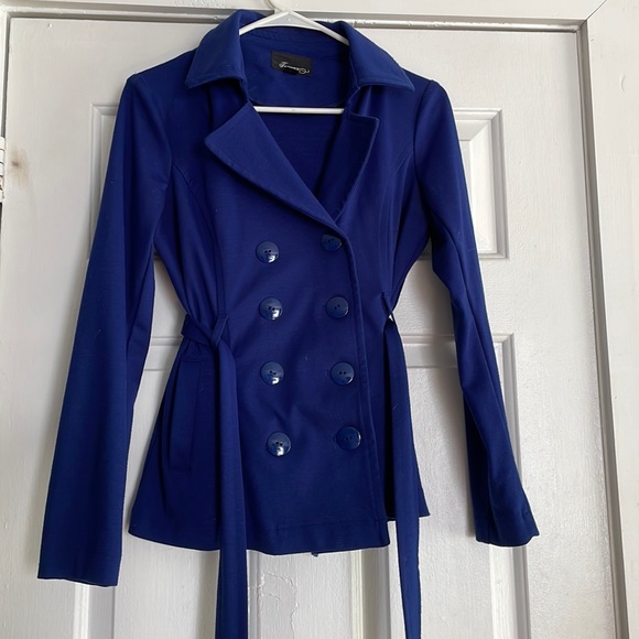 Forever 21 Jackets & Coats Trench Coat Royal Blue Light Weight